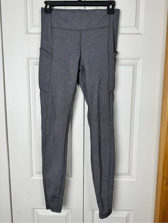 lululemon athletica Pants - lululemon athletica Heathered Charcoal Gray Leggings with Zip Pocket